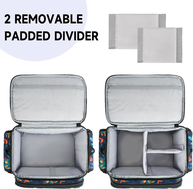 LEFORZ Large Sewing Supplies Organizer,Double-Layer Sewing Accessories Storage and Organizer Case Bag,Protable Travel Sewing Box Sewing Basket for Sewing Tools,Leaf Pattern(Bag Only) - Image 4
